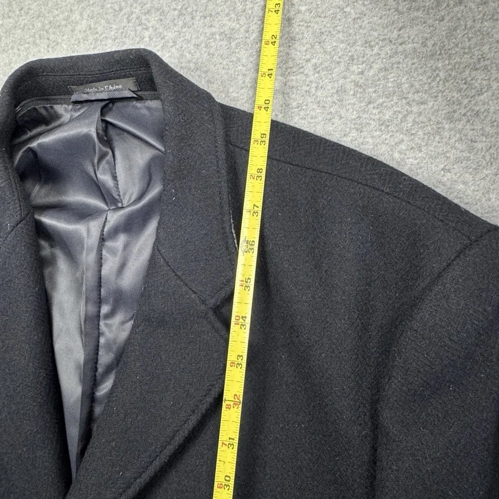 Calvin Klein Wool Blend‎ Overcoat Mens 48R Herringbone Long Coat Preppy Business